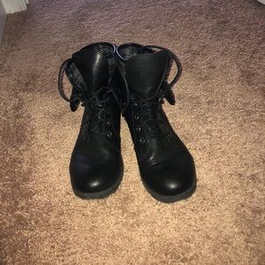 Black high/low top combat boots